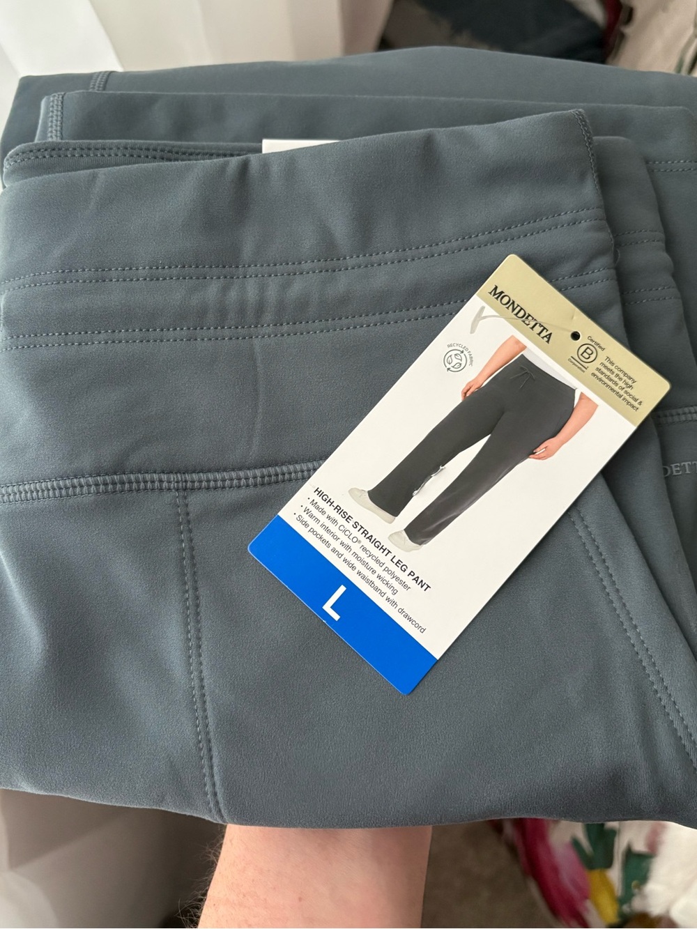 Mondetta High Rise Pants L NWT Blueish/Gray